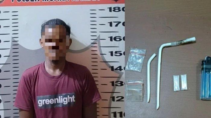 Digerebek Anggota Polsek Muara Kaman Kukar, Pemuda Asal Blitar Simpan 2 Paket Sabu dan Bong