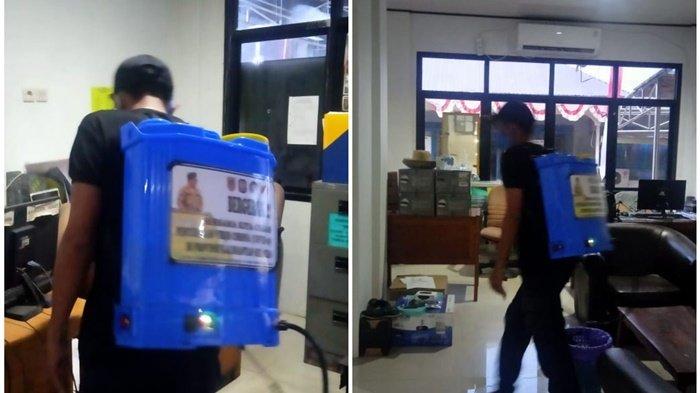 Pasca Reaktif Rapid Test, Kantor Satpol PP dan Damkar Kabupaten Tapin Disemprot Disinfektan