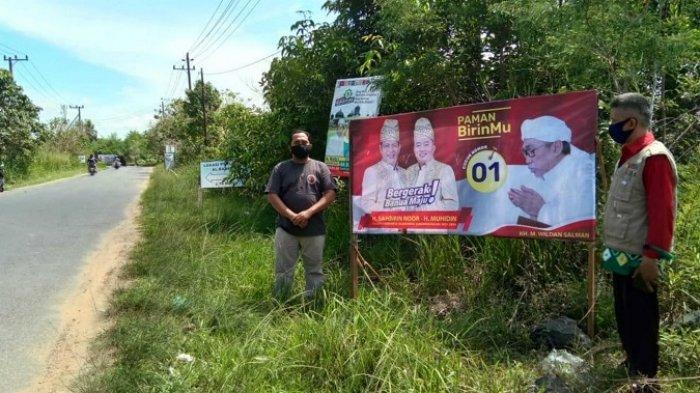 Temukan APK Paslon Pilgub Kalsel Pasang Gambar Tuan Guru, Bawaslu Banjar Lakukan Ini