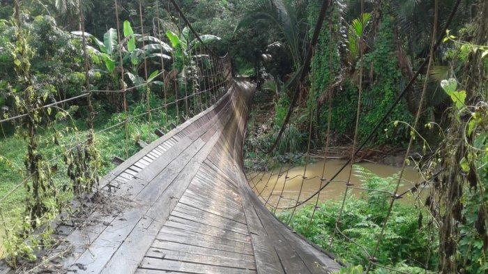 BREAKING NEWS Ambruk Jembatan Gantung di Desa Benteng Kecamatan Pengaron, Begini Kondisinya