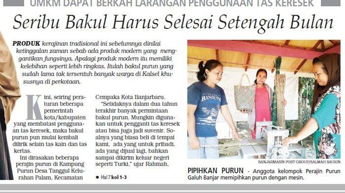 Berkah Larangan Penggunaan Tas Keresek, Perajin di Palam Harus 1000 Bakul Dalam Setengah Bulan