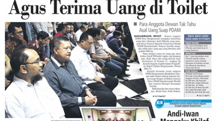 Ini Lho Tempat-tempat Penyerahan Uang Suap PDAM kepada Anggota DPRD Banjarmasin