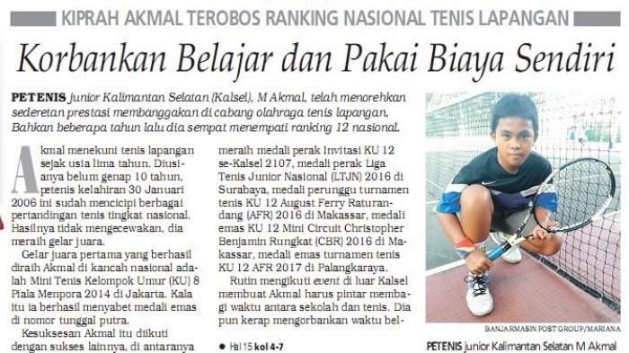 Petenis Junior Kalsel Ini Koleksi Banyak Prestasi, Ini Sosok di Balik Kesuksesannya