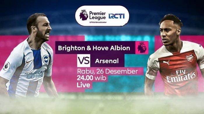 Link Live Streaming Brighton vs Arsenal Liga Inggris Malam ini Live RCTI, Akses Pakai Cara Ini