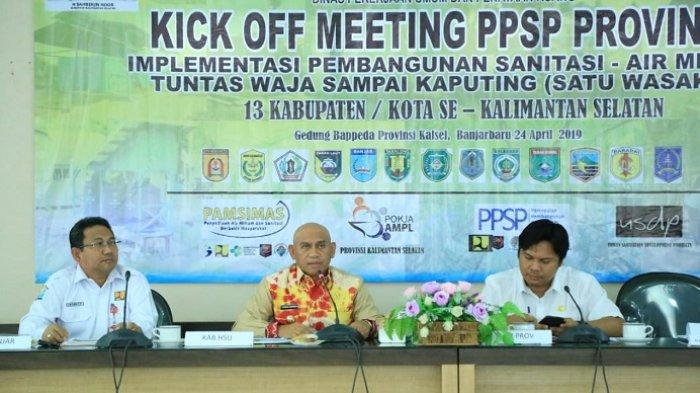 Hadiri Kick off Meeting PPSP Kalsel, Bupati Abdul Wahid Paparkan Gerakan HSU Barasih