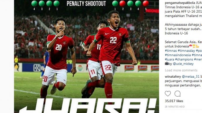 Indonesia Kawinkan Gelar! Hasil Final Piala AFF U-16 2018 Adu Penalti Indonesia vs Thailand (4-3)