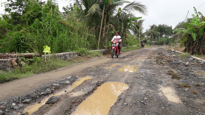 Sudah Lama Warga 2 Desa Ini Mengeluh, Jalan Desa Mereka Berlubang, Becek dan Bergelombang