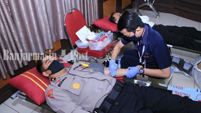 Atasi Kekosongan Stok Darah, Polresta Banjarmasin Menggelar Donor Darah