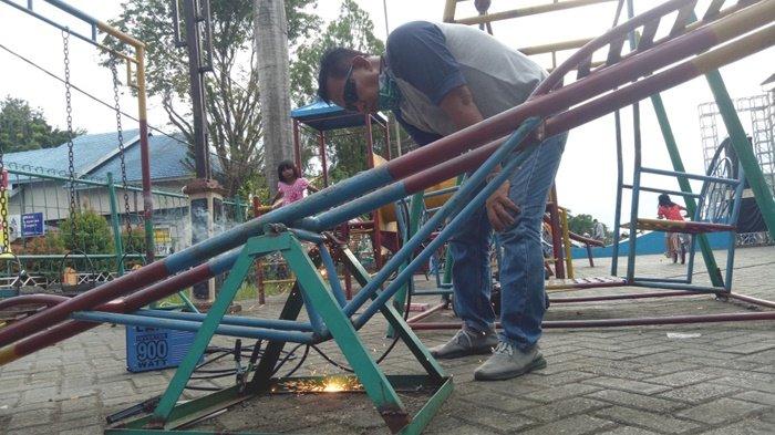 Sering Dipakai Orang Dewasa, Wahana Bermain Anak di Kotabaru Sering Rusak