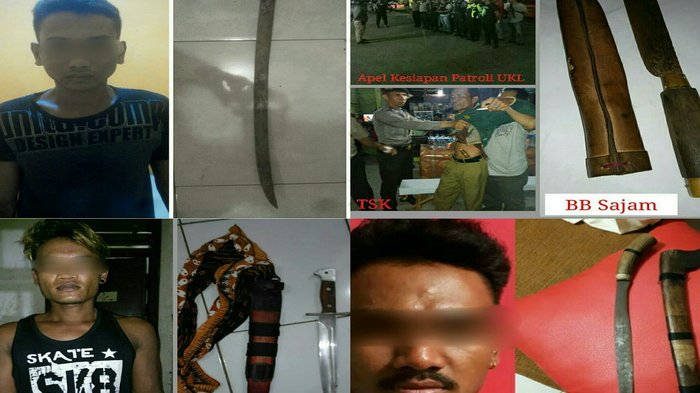 Empat Lelaki Bersajam Dibekuk Patroli Street Crime, Sita Sajam Dari samurai sampai keris.