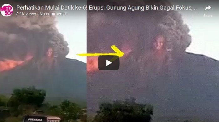 VIDEO: Erupsi Gunung Agung, Ada Penampakan Sosok Wajah Raksasa di Kepulan Asap