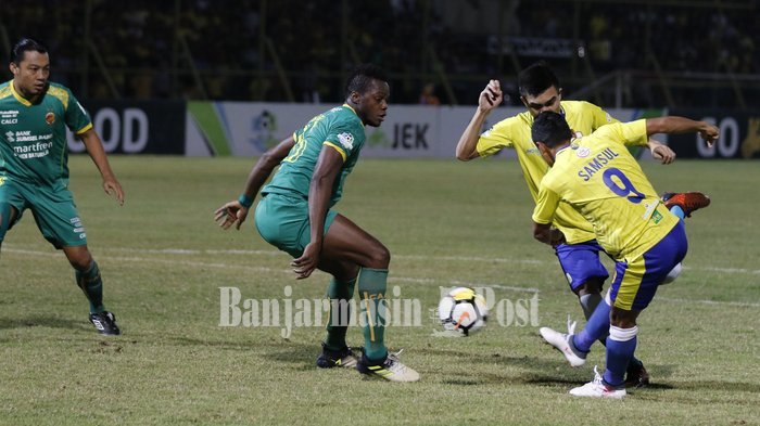 Hasil Barito Putera vs Sriwijaya FC Liga 1 2018 - Skor Sementara 1-0, Tandukan Samsul Arif!