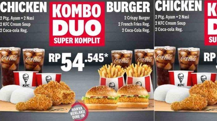 Promo KFC 16 Februari 2023, 2 Crispy Burger + 2 Kentang + 2 Coca Rp 54.545, Es Krim Cuma Rp10 Ribuan