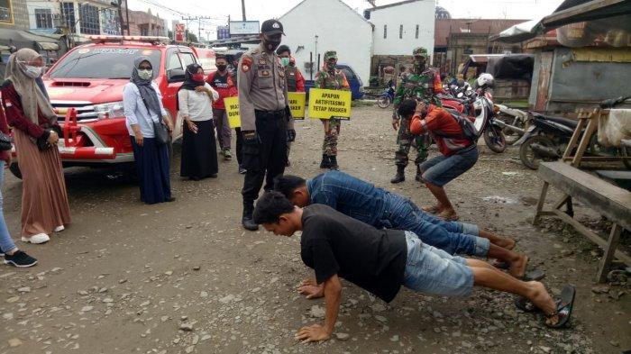Tak Pakai Masker, Warga Binuang Tapin Disanksi Push-up dan Skot Jump