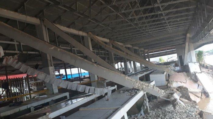 BREAKING NEWS - Pasar Ikan Pagatan Roboh, Pedagang Masih Beraktivitas tapi Dihantui Perasaan ini