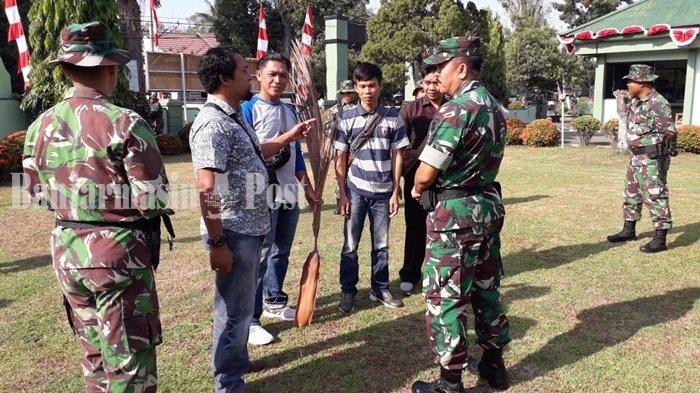 Kodim Barabai Latihan Menghadapi Demonstran dan Antisipasi Aksi Anarkistis di Barabai HST