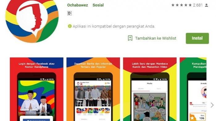 Aplikasi Jokowi App untuk Pilpres 2019 Trending No 1 di Google Playstore, Diunduh 15 Ribu Netizen