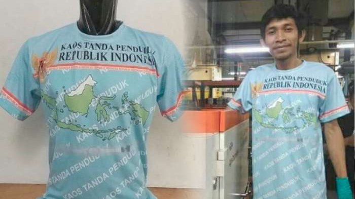 Gokil! Pria Ini Cetak Kaos Bergambar e-KTP, Diduga Protes KTP-nya Tak Kunjung Selesai