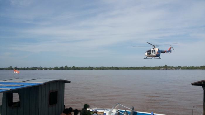 Kapolda Kalteng Pantau Lewat Udara