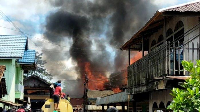 Siang Bolong, Si Jago Merah mengamuk di Sungai Danau Satui Tanbu, 16 rumah Hangus