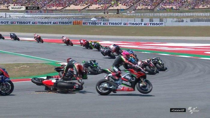Hasil MotoGP Catalunya 2019, Valentino Rossi, Dovizioso, Vinales dan Lorenzo Out, Crash Lap Pertama