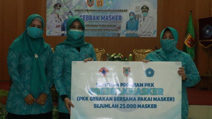 TP PKK Banjarbaru Dapat Bantuan Masker dari TP PKK Provinsi Kalsel