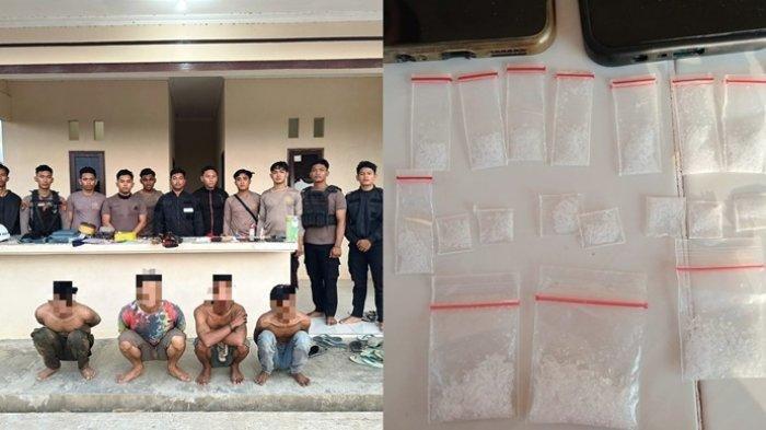 20 Paket Sabu di Sepaku Balikpapan Disita Polisi, 4 Pria Ini Digelandang ke Polsek