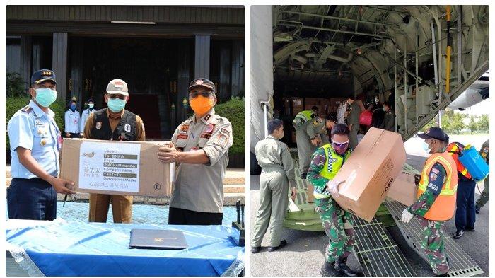 Lanud Sjamsudin Noor Serahkan APD untuk Rakyat Kalsel dari TNI AU