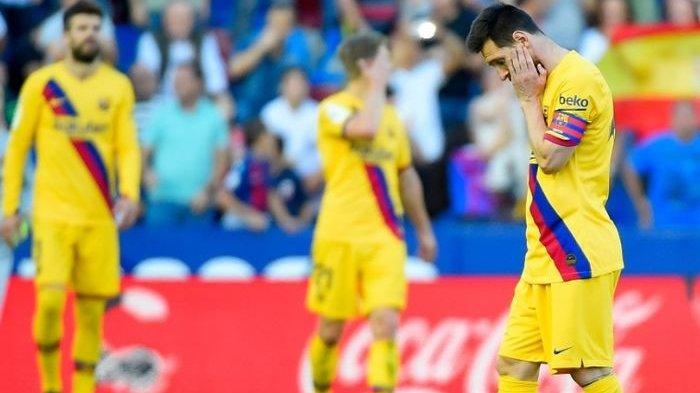 Hasil Liga Spanyol Levante vs Barcelona  - Lionel Messi cs Dipermalukan Levente, Skor Akhir 3-1