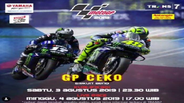Live Trans 7! Link Live Streaming Kualifikasi MotoGP Ceko 2019 via Siaran Tunda di Trans7 Malam ini