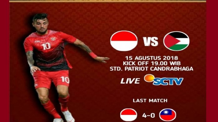 SESAAT LAGI! Live Streaming SCTV Timnas U-23 Indonesia vs Palestina di Asian Games 2018