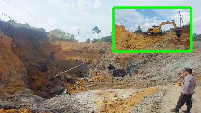 Longsor di Jalan Sompul Satui Kabupaten Tanah Bumbu Kalsel Akibatkan Suplai Listrik Terganggu