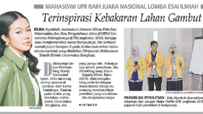 Mahasiswa UPR Juara Nasional Lomba Esai Ilmiah, Terinspirasi Kebakaran Gambut