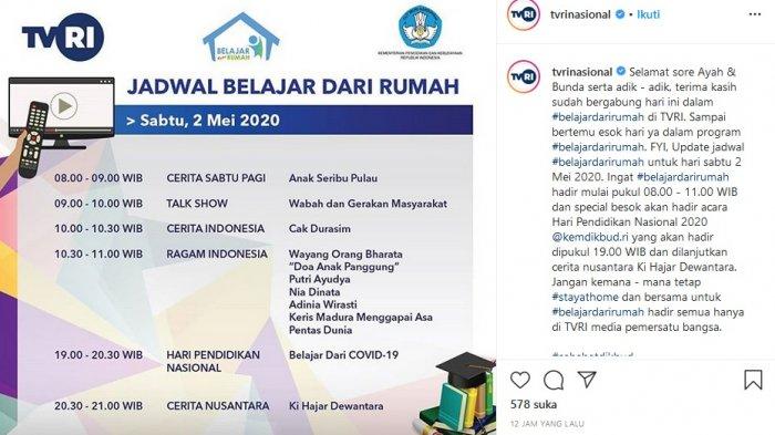 Soal dan Jawaban Tak Ada di Belajar dari Rumah TVRI Hari Ini, Diganti Cerita Anak