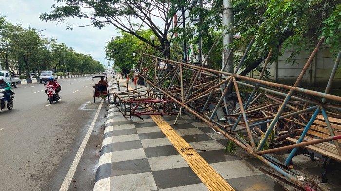 Sempat Ditentang Wali Kota, Penertiban Bando di Jalan A Yani Banjarmasin Tetap Dilanjutkan