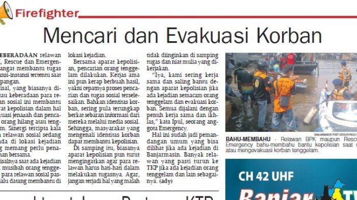 Kerjasama dan Bantu Polisi Mencari dan Evakuasi Korban