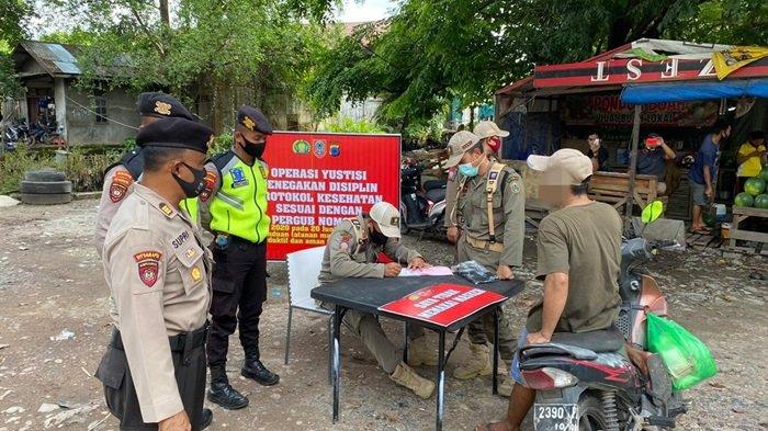 Ditsamapta Polda Kalsel dan Pol PP Gelar Operasi Penegakan Protokol Kesehatan, Jaring 112 Pelanggar