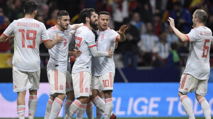 Hasil Spanyol Vs Argentina - Negeri Matador Menang Meyakinkan dengan Skor 6-1