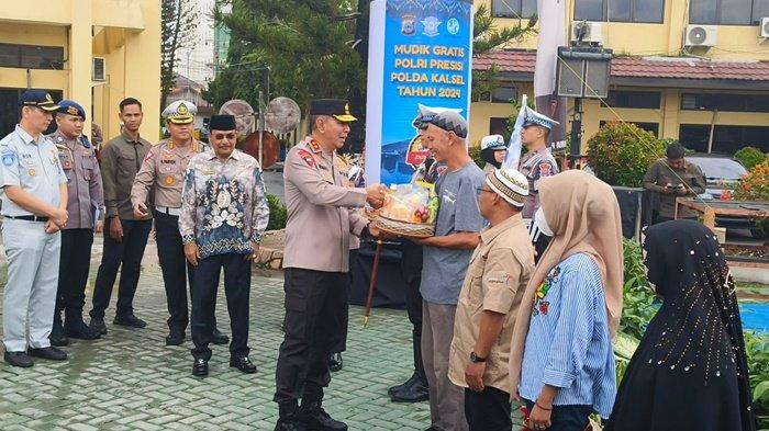 Dilepas Kapolda, 512 Peserta Mudik Gratis Polri Presisi Polda Kalsel 2024 Diangkut 19 Armada