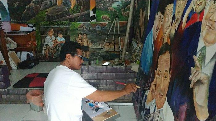Semua Karya Pelukis Kalsel  ini Menyimpan Cerita, Saat Produktif Sebulan Hasilkan Dua Lukisan