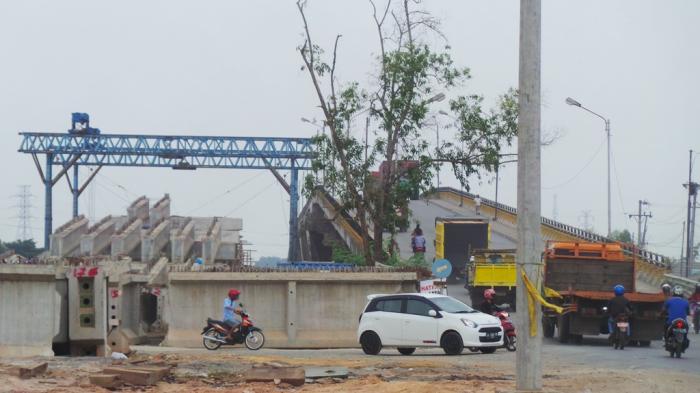 Rangka Beton Jembatan Basirih Mulai Berdiri