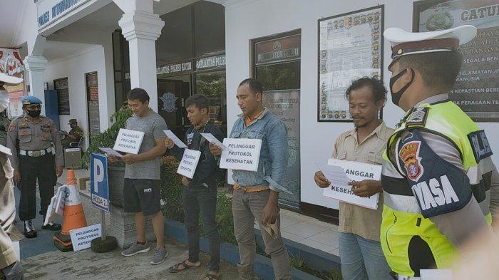 Mengaku Sesak Nafas, Suhartini Tak Kenakan Masker, Dapat Sanksi ini dari Petugas Polres Kotim