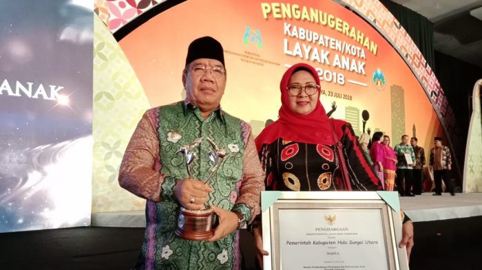 HSU Raih Penghargaan Kota Layak Anak (KLA) Kategori Madya