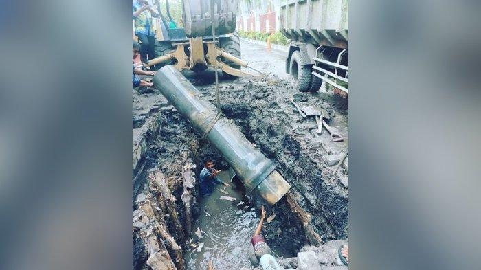 Pipa PDAM di Depan STIE Banjarmasin Bocor, Ini Wilayah yang Akan Terdampak