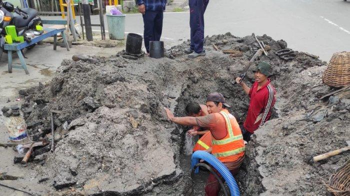 Pipa Distribusi Primer PDAM Bandarmasih Bocor, Pelanggan Wilayah Ini Terdampak