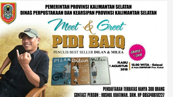 Pidi Baiq 'Dilan' Kembali Hadir di Banjarmasin, Catat Waktu dan Tanggalnya