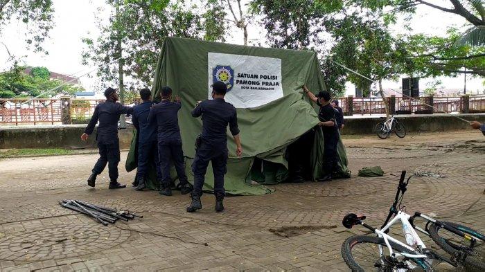 Jelang Penutupan Total Wisata Siring, Satpol PP Banjarmasin Dirikan Posko