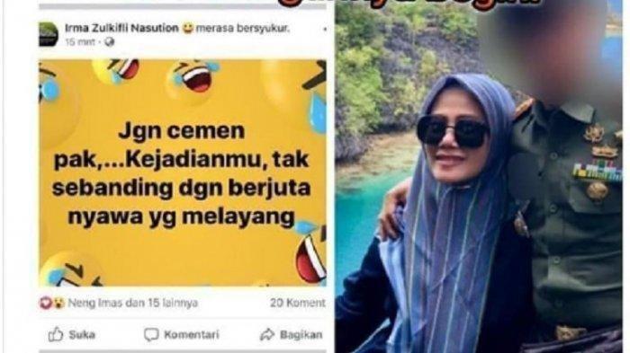 Apa yang Dibela Istri Kolonel Hendi Suhendi Hingga Berani Posting Nyinyiran Penusukan Wiranto?