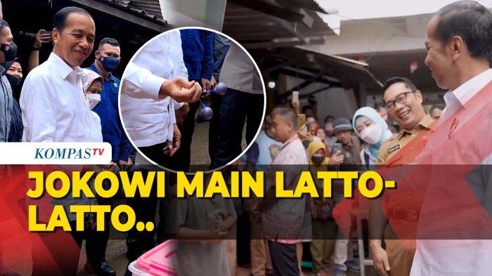 Sapa Pedagang Tradisional di Subang, Jokowi Adu Akill Main Latto-latto Bersama Ridwan Kamil