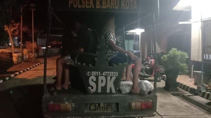 Para Remaja dan Botol Minuman Keras Diamankan Petugas Polsek Banjarbaru Kota Kalimantan Selatan